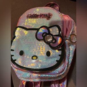 Hello Kitty Holographic Sequin Backpack - Pink and Black